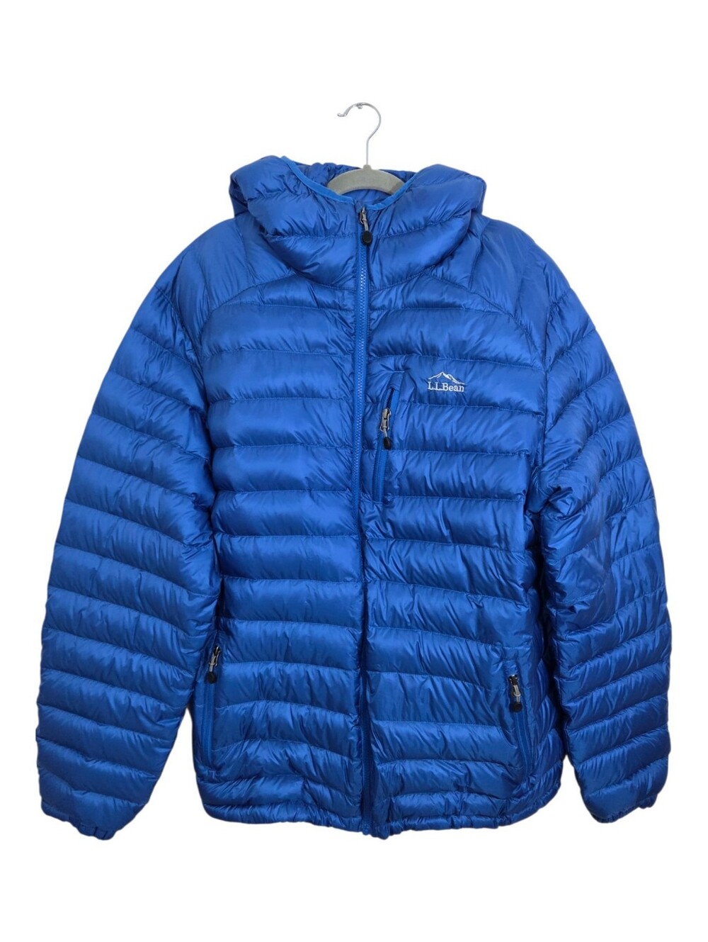 LL Bean Men's Ultralight 850 Down Hooded Jacket Puffer Blue Size XL Tall